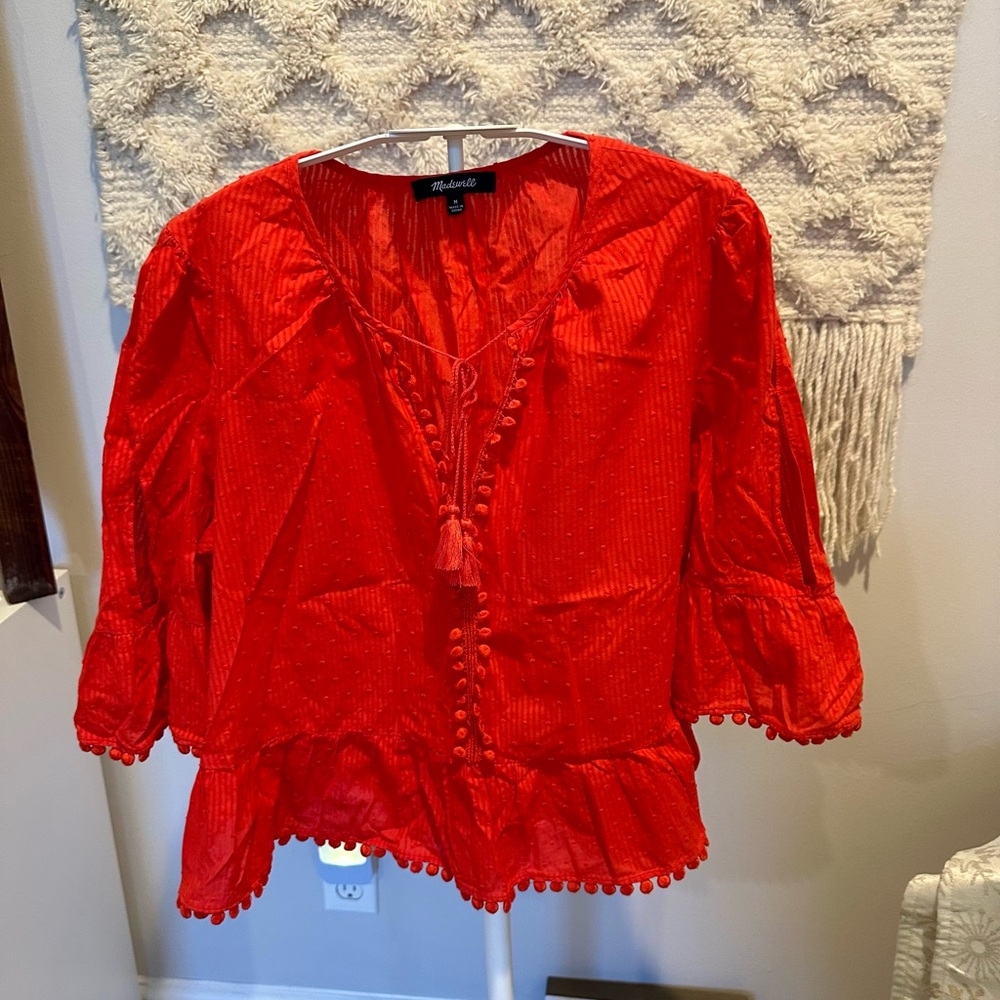 Madewell Swiss dot Blouse Medium NWOT
